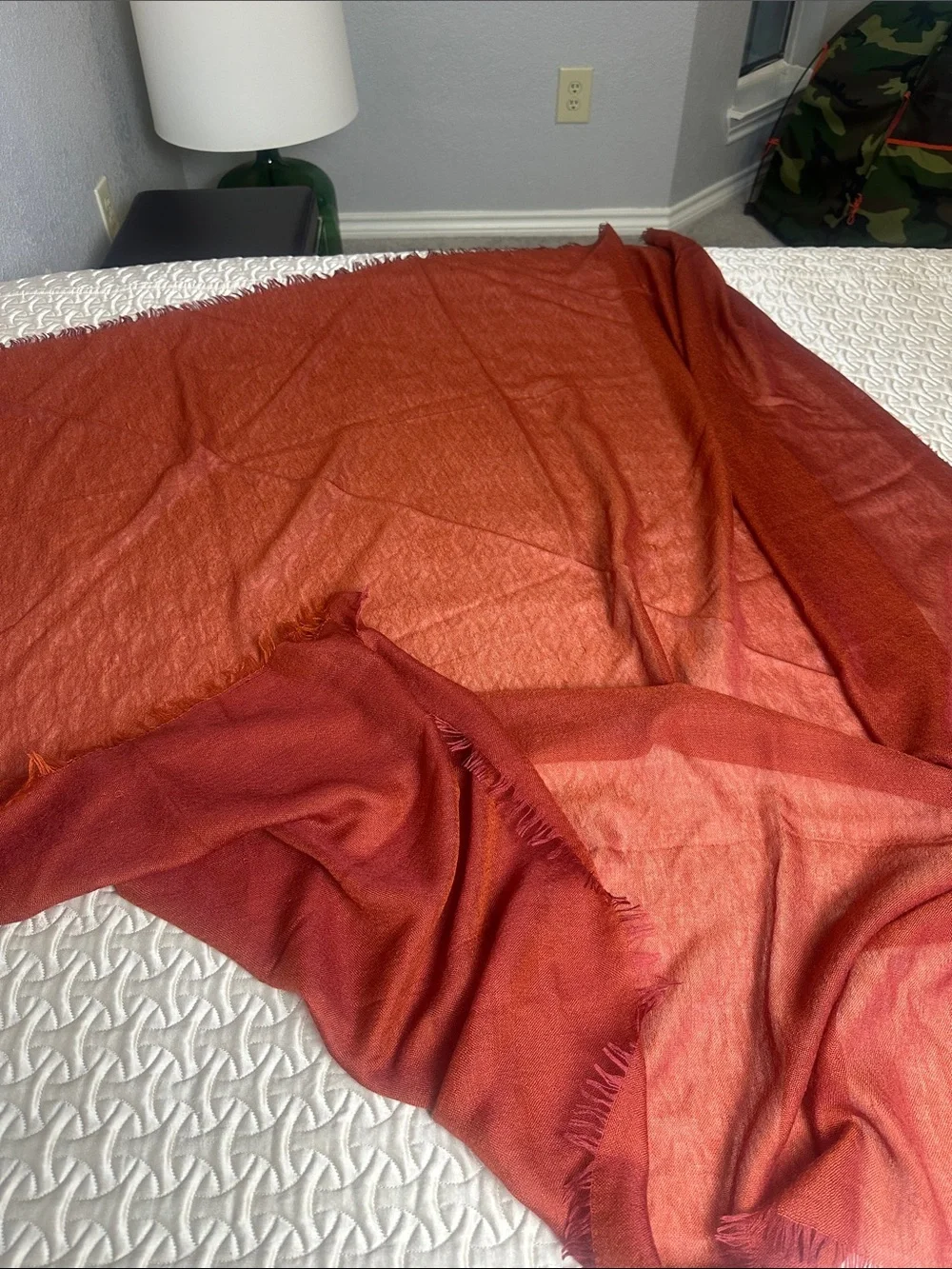 Loro Piana Rust Red Lightweight Cashmere Blend Wrap/ scarf
